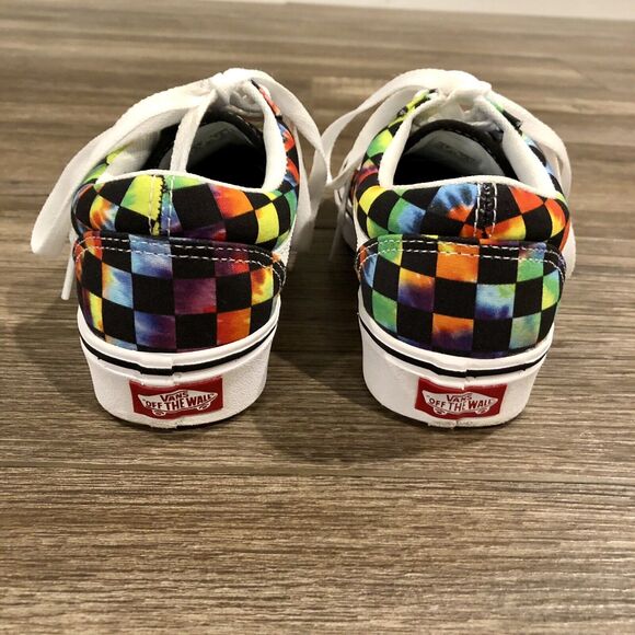 Vans Old Skool Sneaker W 5 / Y 3.5 Tie Dye Checkered Comfycush Lace Up Low Top - Picture 6 of 12